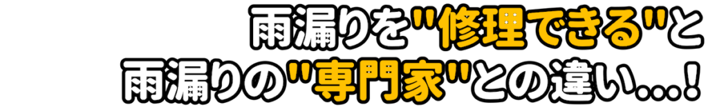 雨漏りを"修理できる"と雨漏りの"専門家"との違い...！